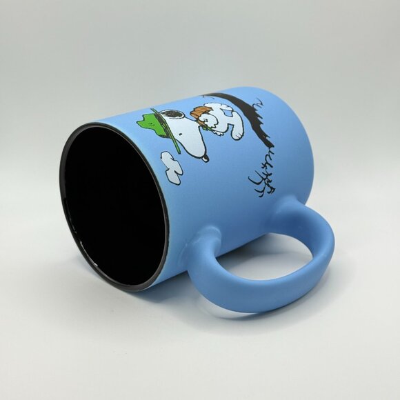 Peanuts Snoopy and Woodstock blue matte coffee mug | Eagle Beagle Snoopy mug - Picture 5 of 5